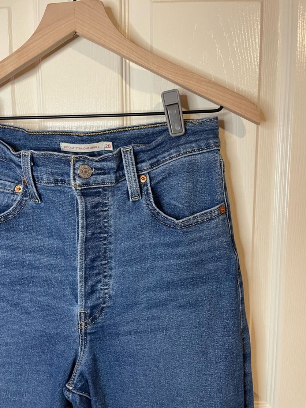 Levi’s Ribcage Straight Ankle Jeans Vintage Americana Size 28 - Picture 5 of 11